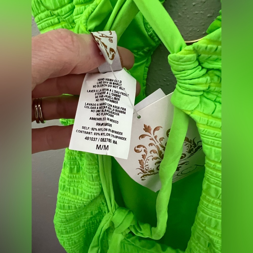 New Becca By Rebecca Virtue Coast One Piece - Lime Juice Size Medium - Picture 8 of 10